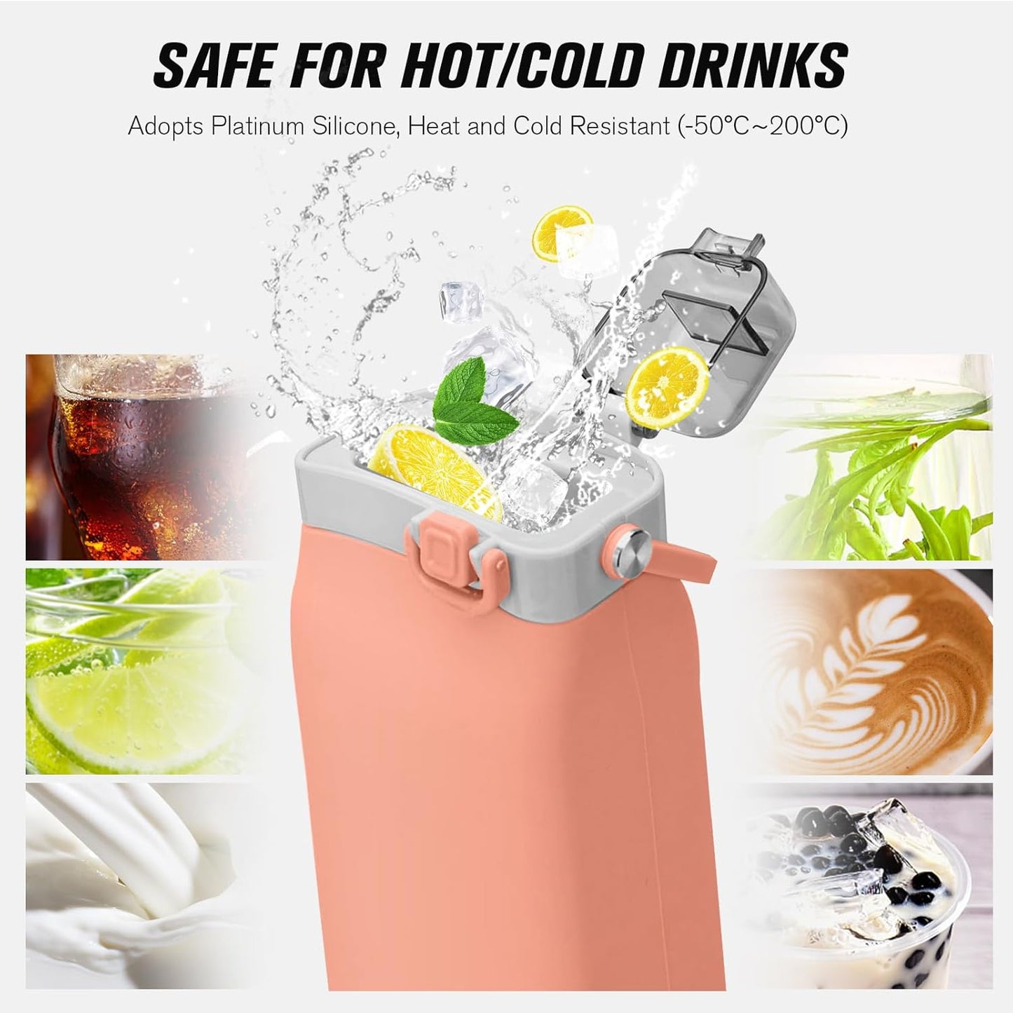 Mini Foldable Water Bottle With Straw