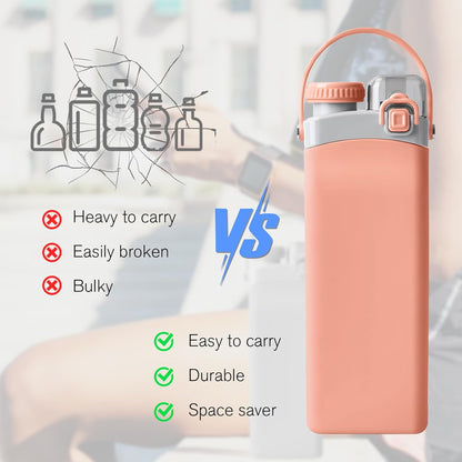 Mini Foldable Water Bottle With Straw