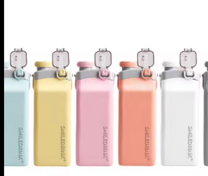Mini Foldable Water Bottle With Straw