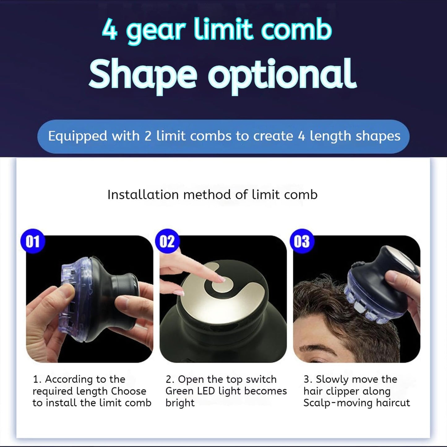Self-Service Haircut Tool Electric Clippers For Men, Battery Run Time: 60 min