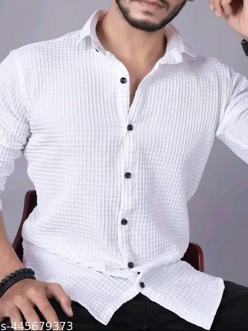 Men's Popcorn Shirts- White