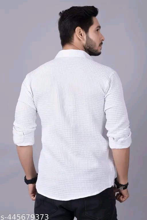 Men's Popcorn Shirts- White