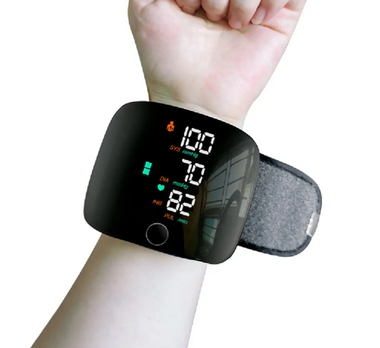 Rechargeable Smart Touch Crystal Display, Wrist Blood Pressure Monitor, Digital Voice, Heart Rate, Blood Pressure Monitor