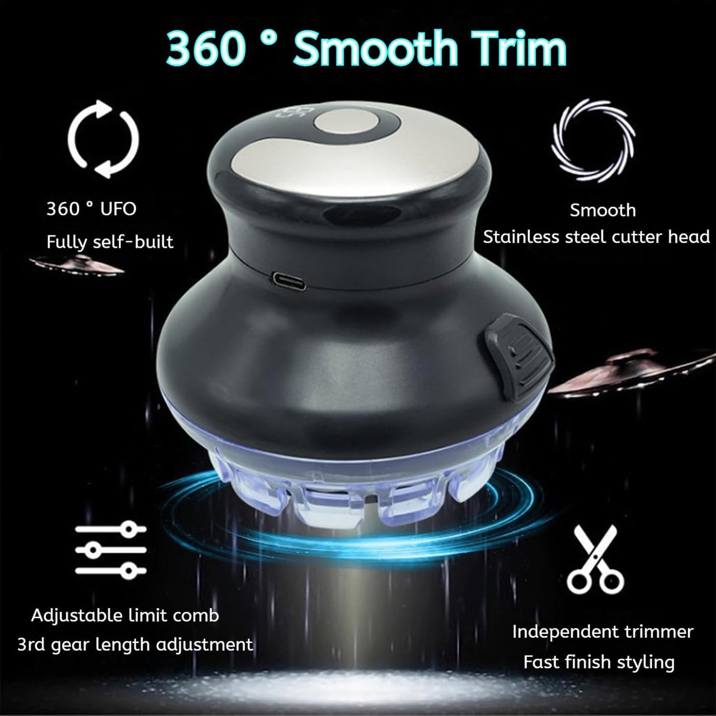 Self-Service Haircut Tool Electric Clippers For Men, Battery Run Time: 60 min